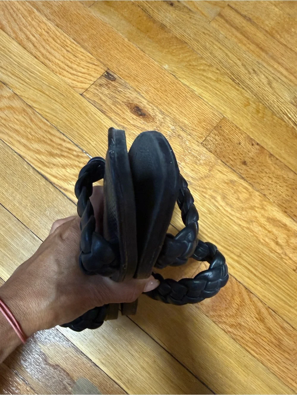 DV Black Braided Slide Sandals